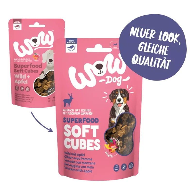 WOW Dog Superfood Soft Cubes Wild & Apfel