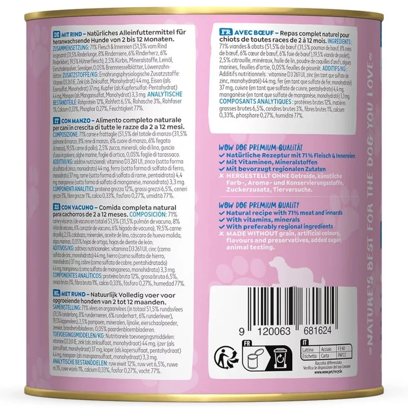 WOW Dog Junior Rind mit Kürbis & Brennnessel
