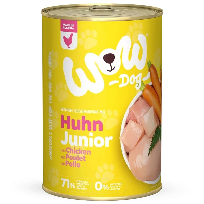 WOW Dog Junior Huhn mit Karotte & Brennnessel