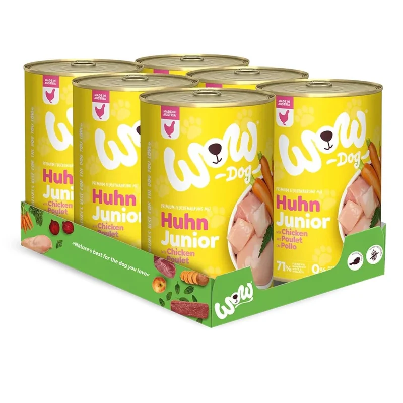 WOW Dog Junior Huhn mit Karotte & Brennnessel