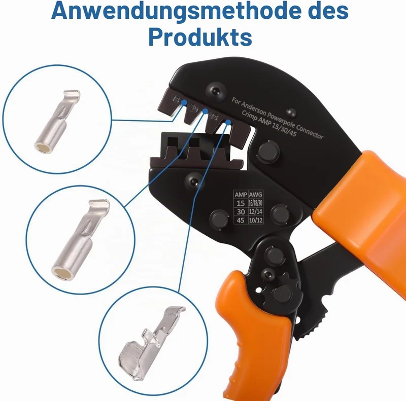 110Stück Powerpol-Steckverbinder Set mit Ratschen-Crimpzange