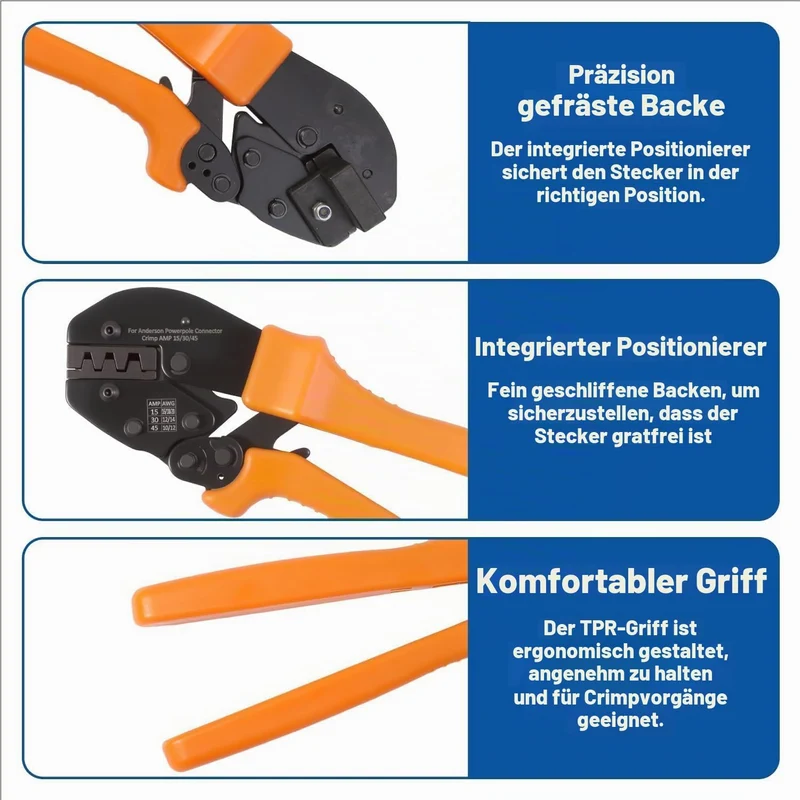 110Stück Powerpol-Steckverbinder Set mit Ratschen-Crimpzange