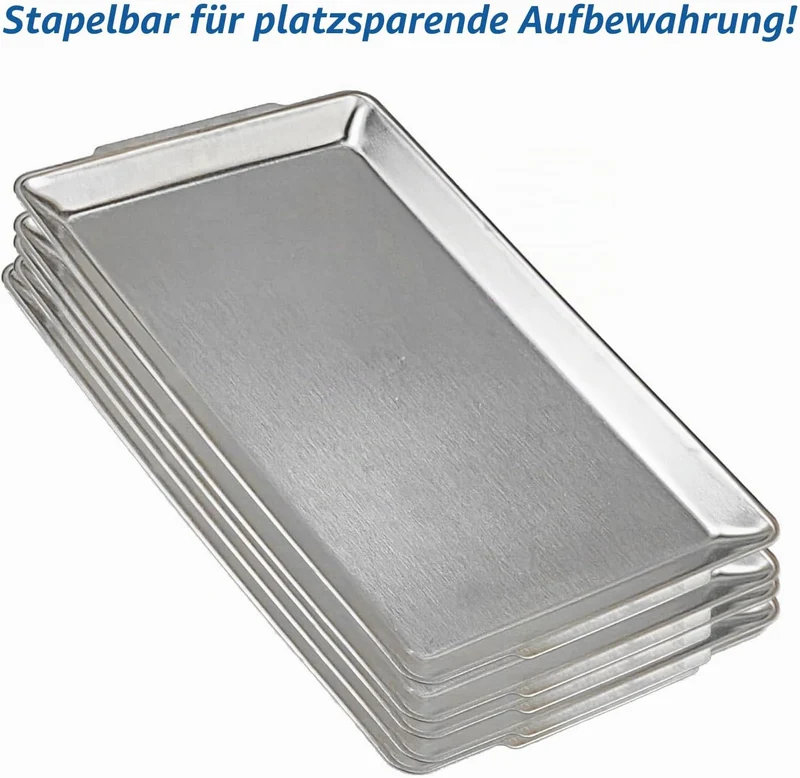 40x24cm grosse Serviertablett,robuste grosse Servierplatten aus Edelstahl,Splitter- und Kratzfest,Si