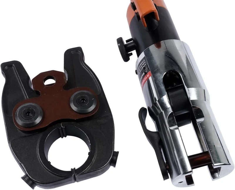 Profi Presszange V-Kontur (hydraulisch) 12-15-18-22-28 Set Presswerkzeug mit 360° drehbarem Kopf für