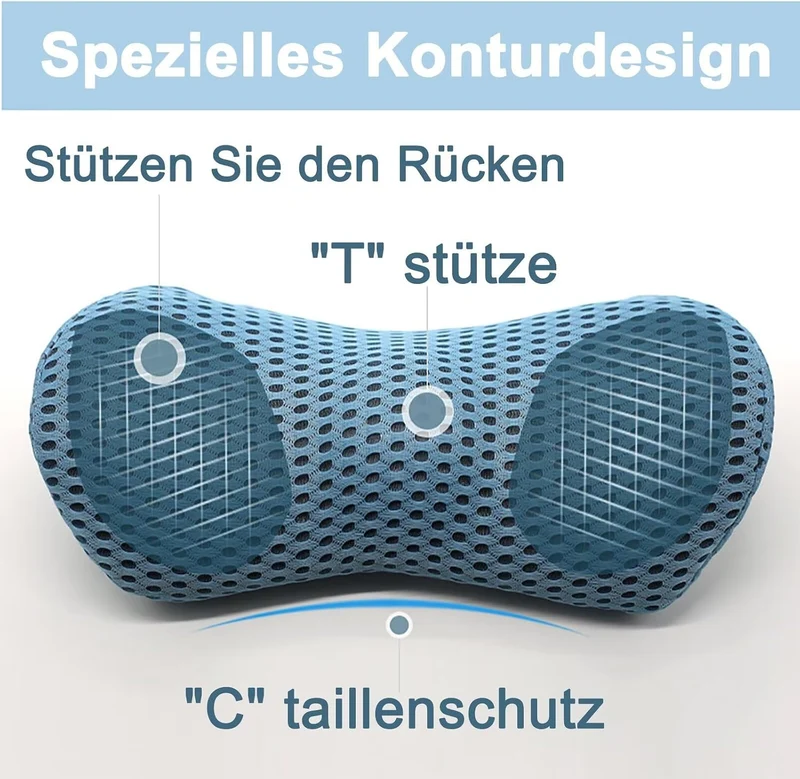 Lendenwirbelkissen, Ergonomisches Rückenkissen, Memory Foam Lendenkissen Auto, Komfort Rückenstützki