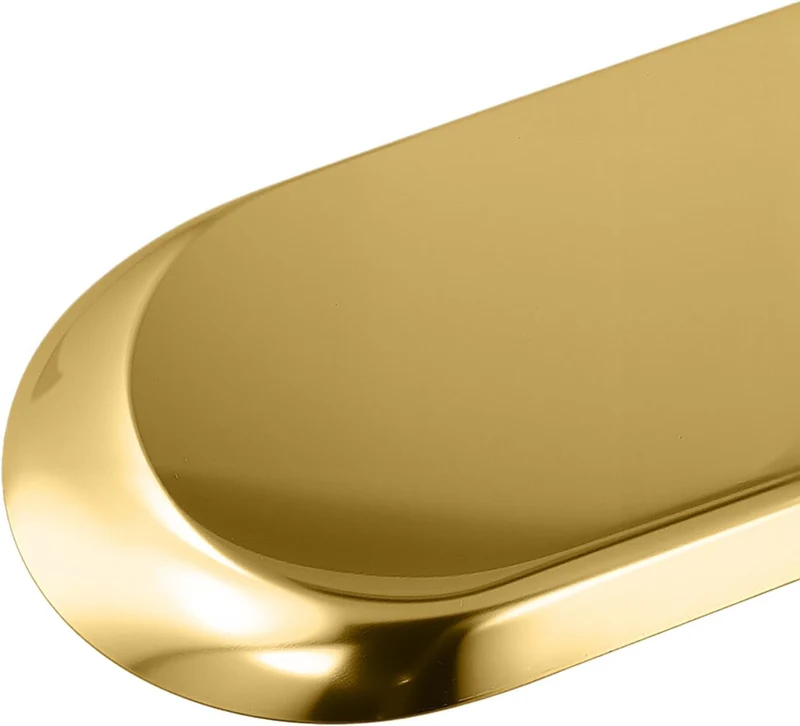 5 Stück Goldene Tablett Oval 30 x 12 cm, gross Edelstahl Servierteller Serviertablett Gold Deko Tabl