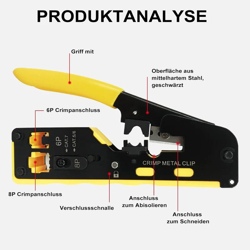 RJ45-Crimpwerkzeug Set 32-teilig – für CAT5/CAT6/CAT7