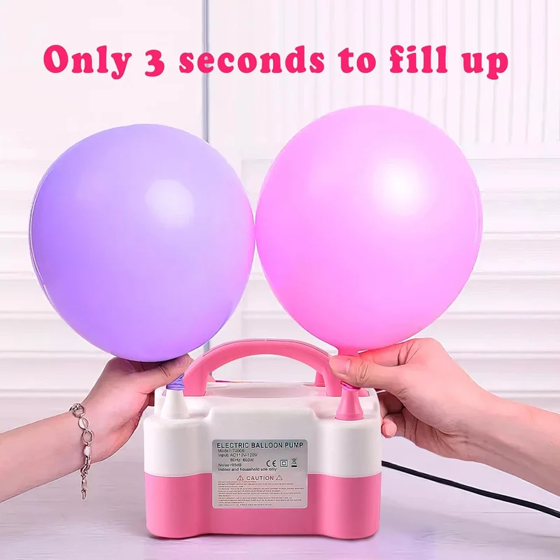 Luftballonpumpe, Elektrische Ballonpumpe, Luftballon Pumpe Ballons mit 2+2 Düse, Tragbare Elektrisch
