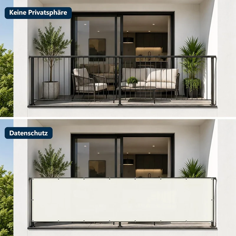 SUNNY GUARD Balkon Sichtschutz Wetterfest 100x500cm Balkonverkleidung Balkonabdeckung Balkonumspannu