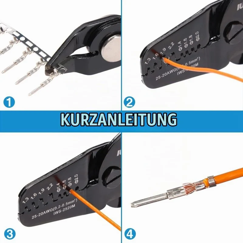 iCrimp IWS-2520M Mini Crimpzange Open Barrel 0,2–0,5 mm² JST Molex