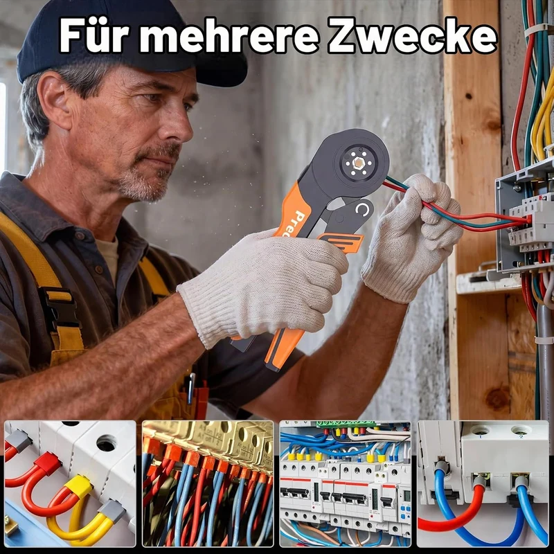 Preciva 0.08-16mm² Sechskant Crimpzange mit Aderendhülsen Set