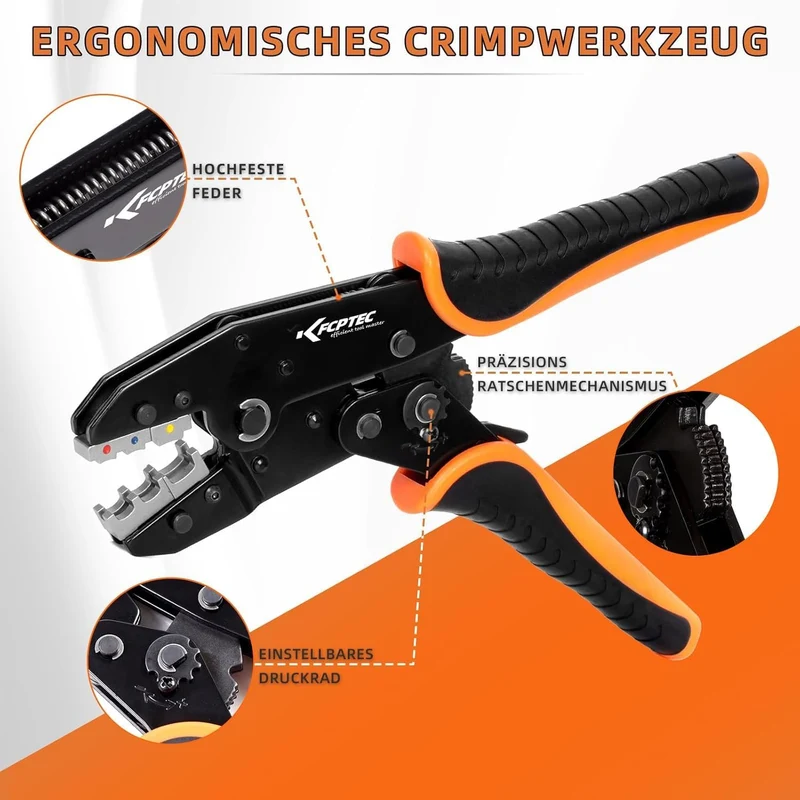 KF CPTEC Crimpzangen-Set 5-tlg. mit Wechselbacken für Kabelschuhe 5 Stück, 5 Stück