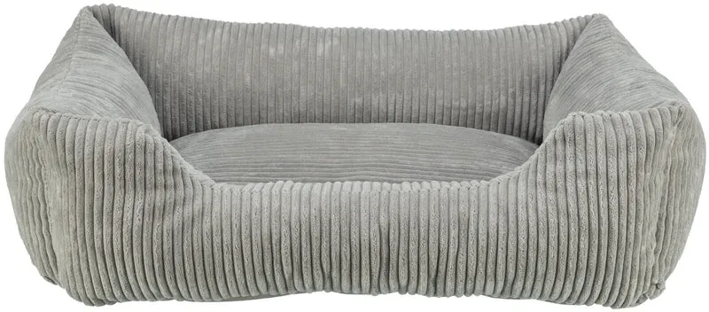 Orthopädisches Cord-Bett für Hunde und Katzen mit Rand und Memory-Foam