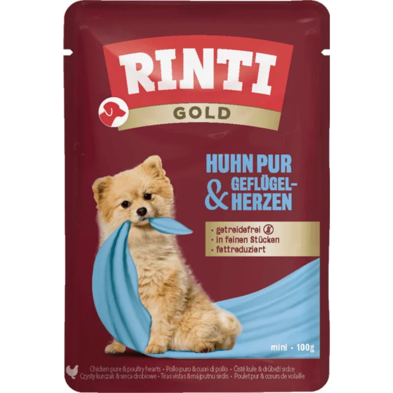 Rinti Gold Pouch Huhn Pur & Geflügelherzen