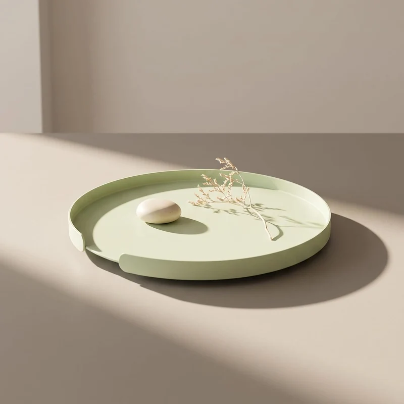 LILO Deko Tablett rund, Serviertablett aus Aluminium, Mint, Mint
