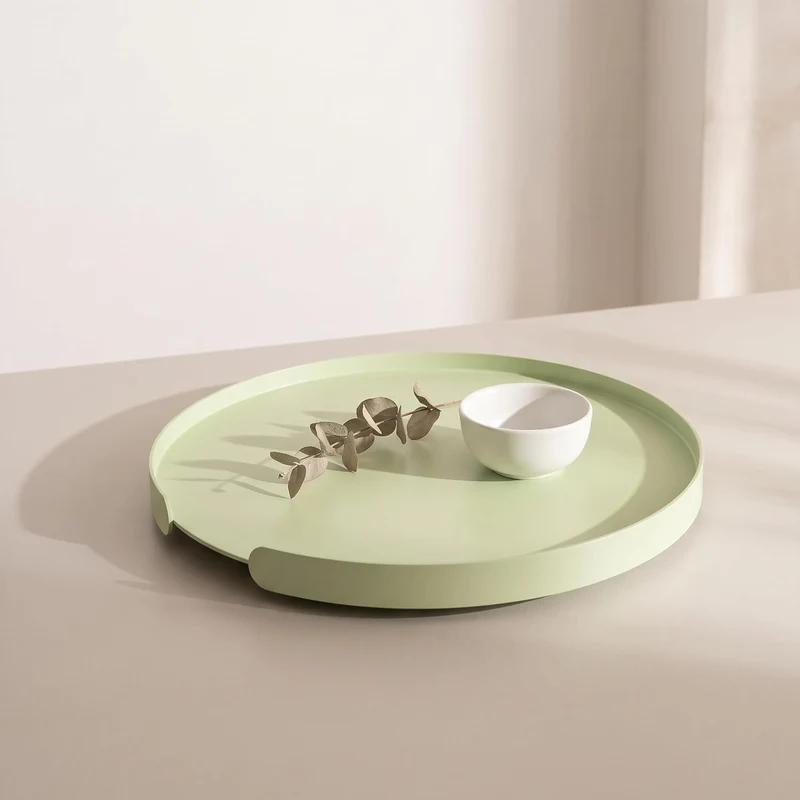 LILO Deko Tablett rund, Serviertablett aus Aluminium, Mint, Mint