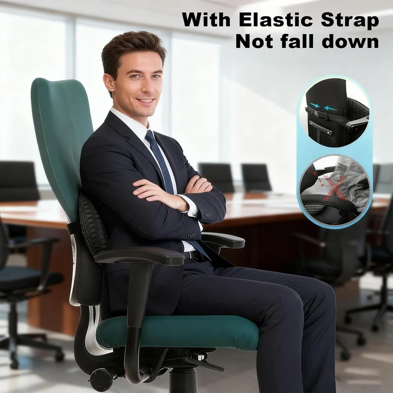 Lumbalkissen, Rückenstützkissen für Autositz Und Bürostuhl, Lendenwirbelkissen Mit Verstellbaren Gur