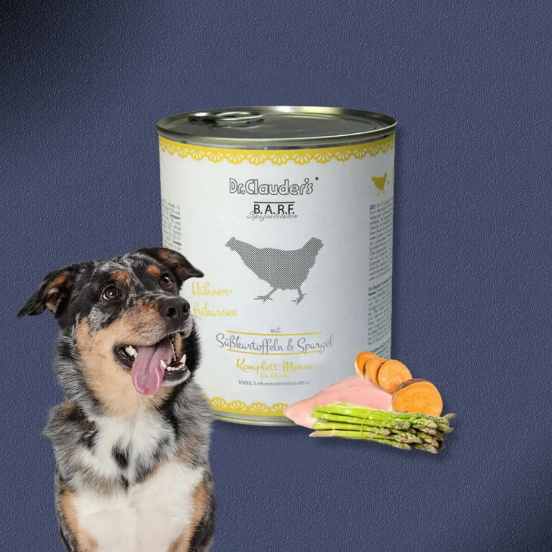 30x800g Dr.Clauder's B.A.R.F. Komplett Menue Hühnerfrikassee