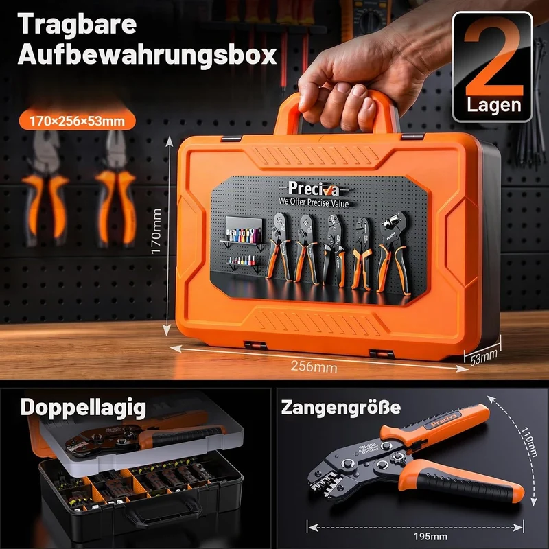 Preciva DuPont JST Crimpzange Set & Wasserdicht Kfz Stecker, 0,25–1,5 mm², Crimpzange Set