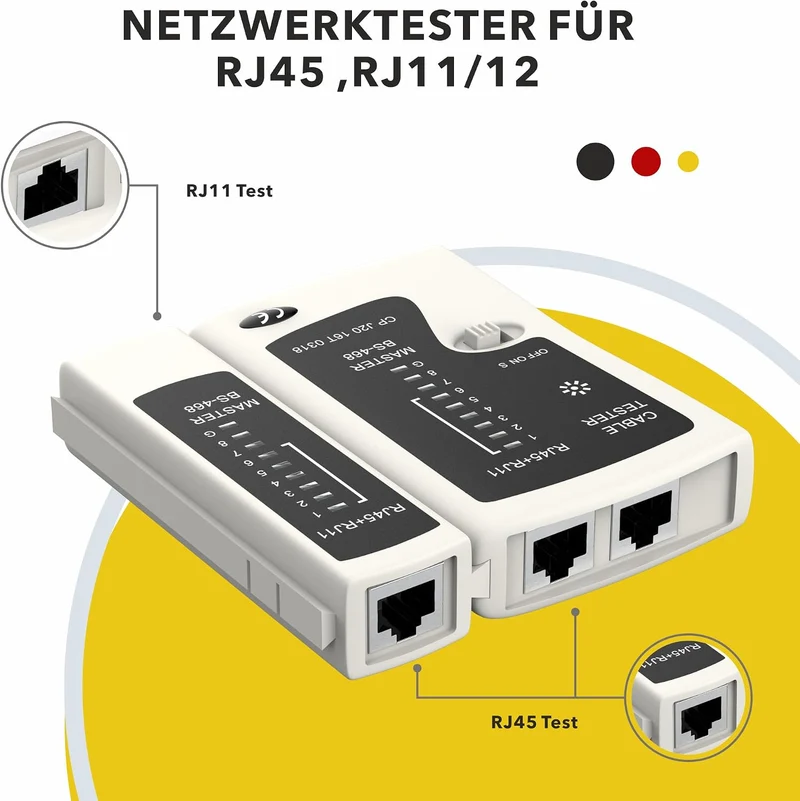 RedStar24 Netzwerk-Werkzeugset 4-in-1 mit 10x CAT 7 RJ45 Stecker – RJ45 Crimpzange, LSA Auflegewerkz