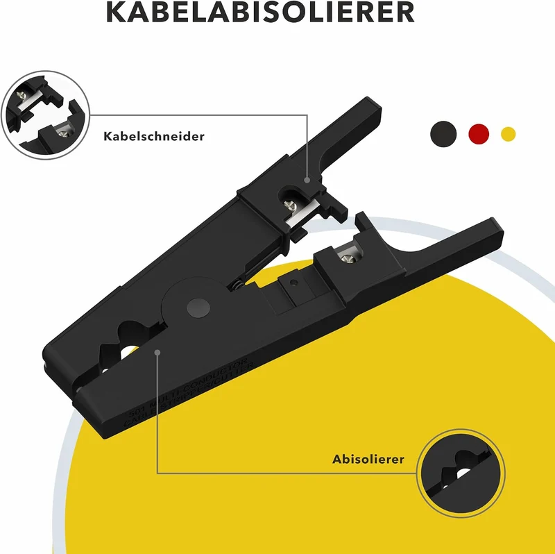 RedStar24 Netzwerk-Werkzeugset 4-in-1 mit 10x CAT 7 RJ45 Stecker – RJ45 Crimpzange, LSA Auflegewerkz