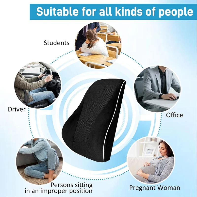 Memory Foam Rückenkissen ergonomisch mit Thermoregulierung & Gurten