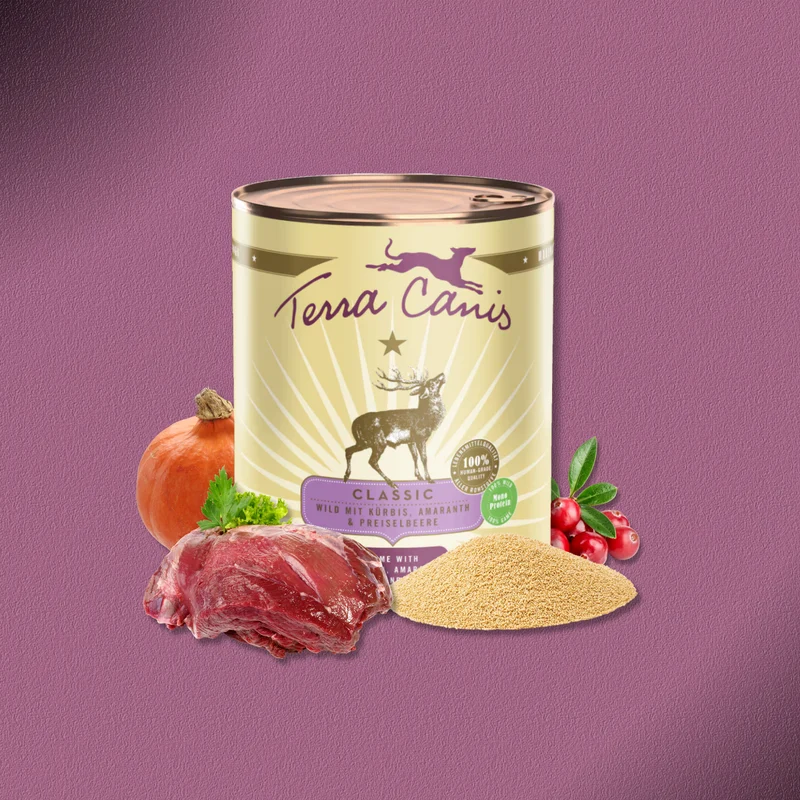 6x800g Terra Canis Classic - Wild mit Kürbis, Amaranth und Preiselbeere