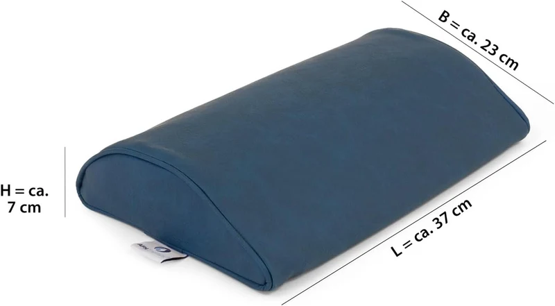 AFH Lordosekissen Quality | ca. 37 x 23 x 7cm | hochwertiger Kunstlederbezug (blau-türkis)