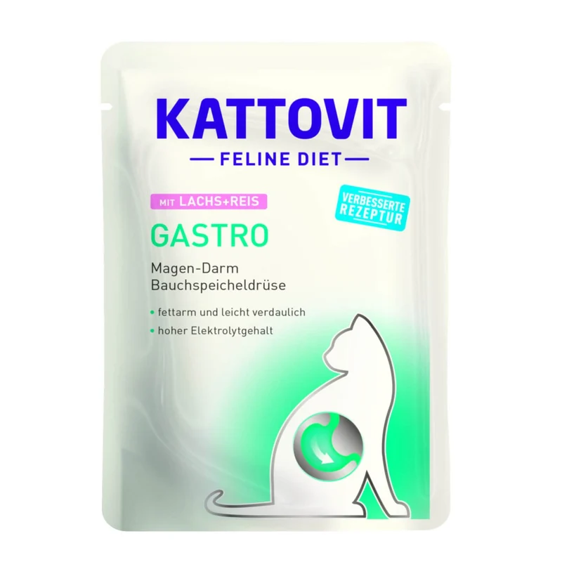 Kattovit Feline Diet Pouch Gastro mit Lachs & Reis