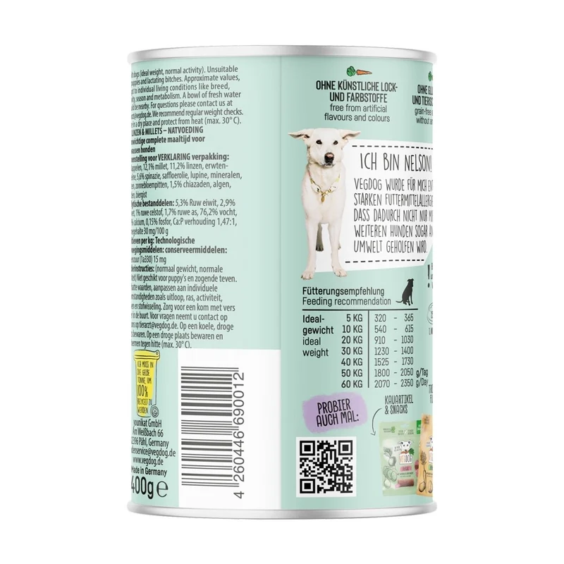 VEGDOG Adult Linsen & Hirse