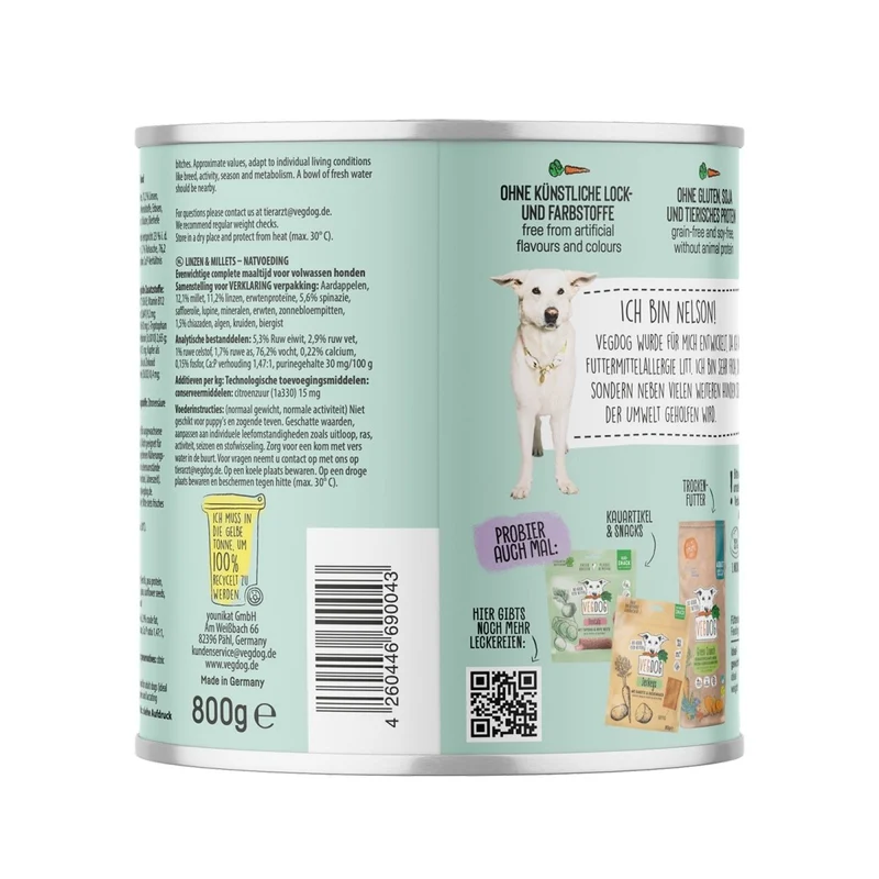 VEGDOG Adult Linsen & Hirse