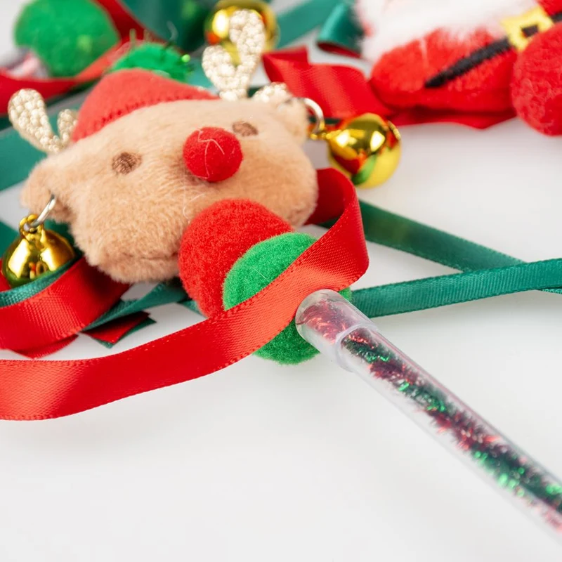 duvoplus Weihnachtsspielstock seidig, lustiges Weihnachtsspielzeug für Ihre Katze