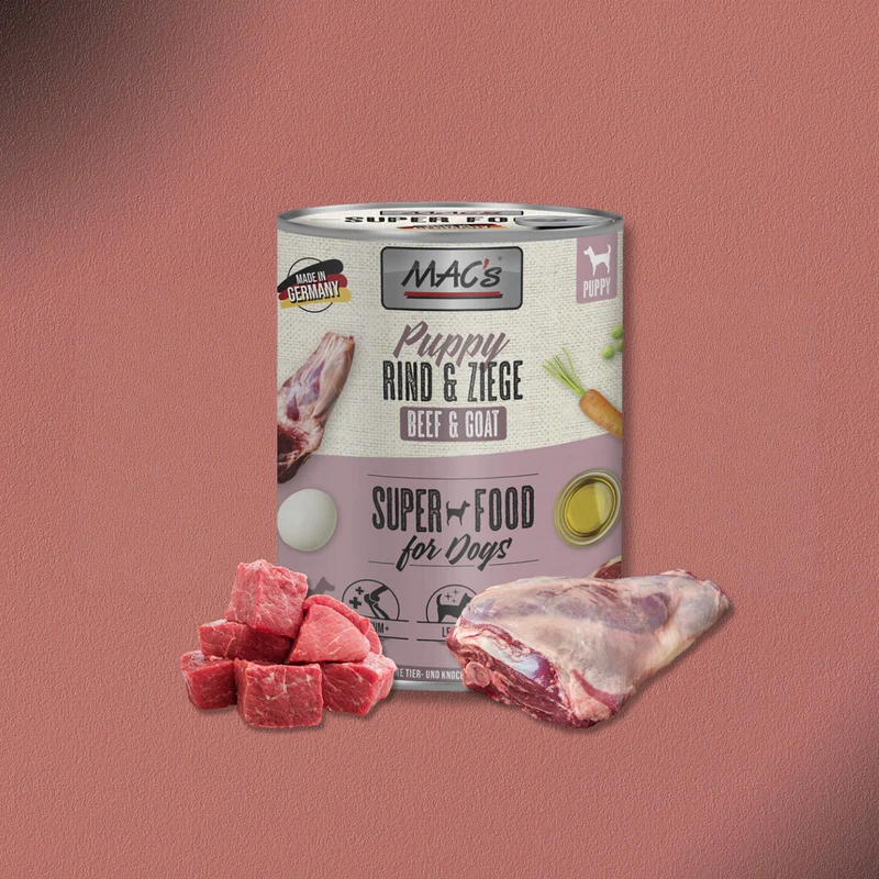 6x800g MAC's Dog Puppy Rind & Ziege