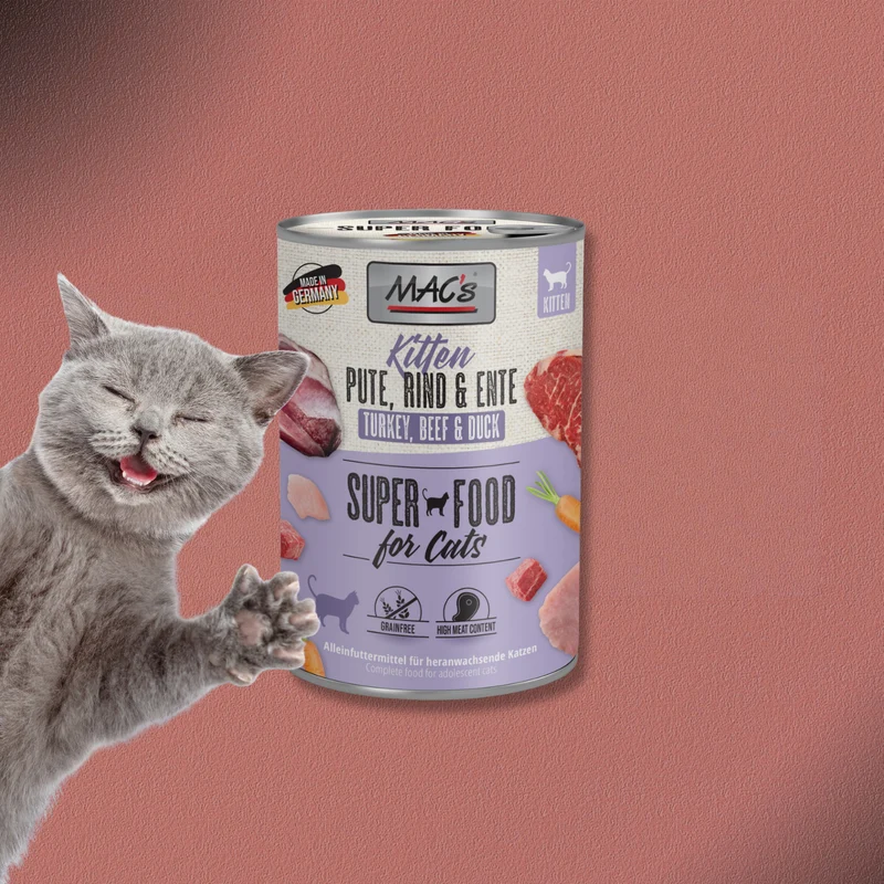 6x400g MAC's Cat Kitten Pute, Rind & Ente