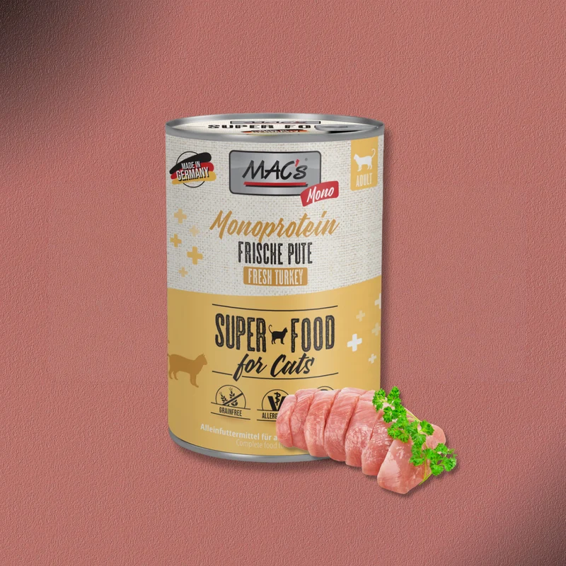 6x400g MAC's Cat Monoprotein frische Pute