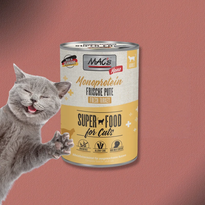 6x400g MAC's Cat Monoprotein frische Pute