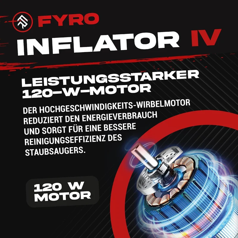 FYRO elektrische Luftpumpe, 4000 mAh, 10 Bar Kompressor für Fahrräder, Motorräder, Autos, Luftmatraz