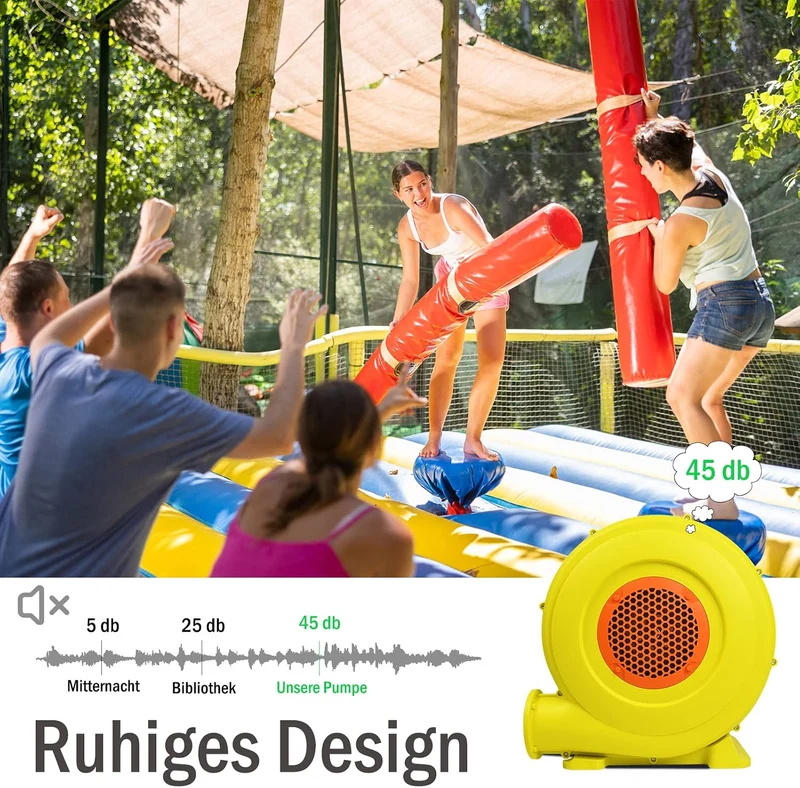 YUENFONG Gebläse Hüpfburg Luftpumpe Elektrische Gebläsepumpe mit Kunststoff Bodennägel Luftgebläse f