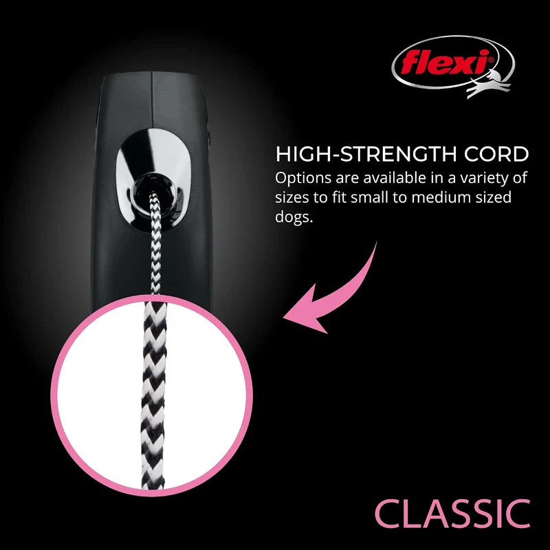 Flexi Classic Roll-Hundeleine (Seil), ergonomisch, langlebig und verhedderungsfrei, für Hunde bis zu