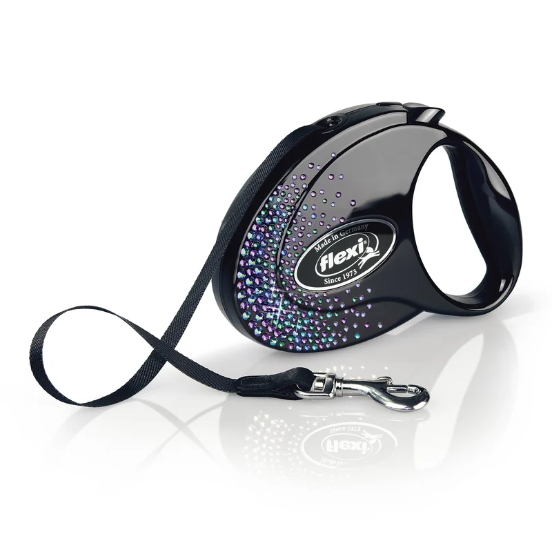flexi glamouröse Hundeleine, Splash Mystic, Grösse M, 5m, Multi, small Medium (5m) Schwarz, Medium (