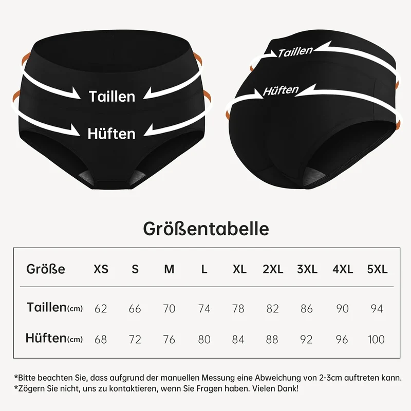 QINCAO Unterhosen Damen, 6er Pack Hohe Taille Slips Baumwolle Unterwäsche, Stretch Atmungsaktiv Pant