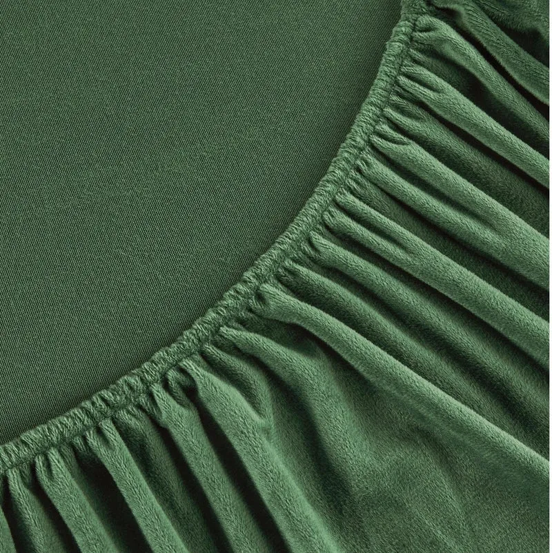Boqingzhu Flauschige Plüsch Spannbettlaken 140x200cm Grün Salbeigrün Winter Warm Flanell Fleece Bibe