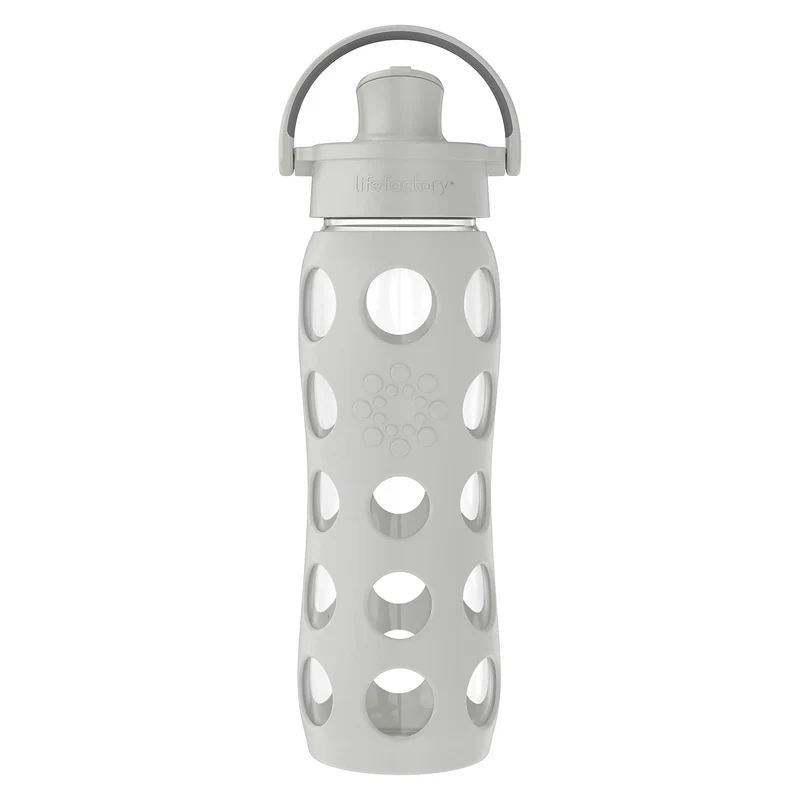 Lifefactory 624 ml Active Flip Cap Glas Wasserflasche 624 ml Cool Grey 22oz Cool Grey, 651 ml Grau -