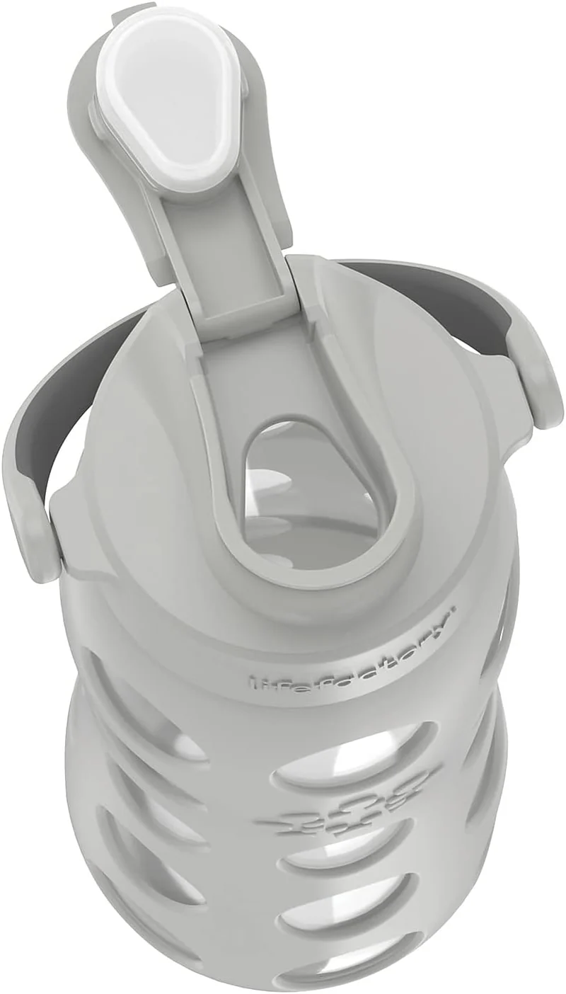 Lifefactory 624 ml Active Flip Cap Glas Wasserflasche 624 ml Cool Grey 22oz Cool Grey, 651 ml Grau -