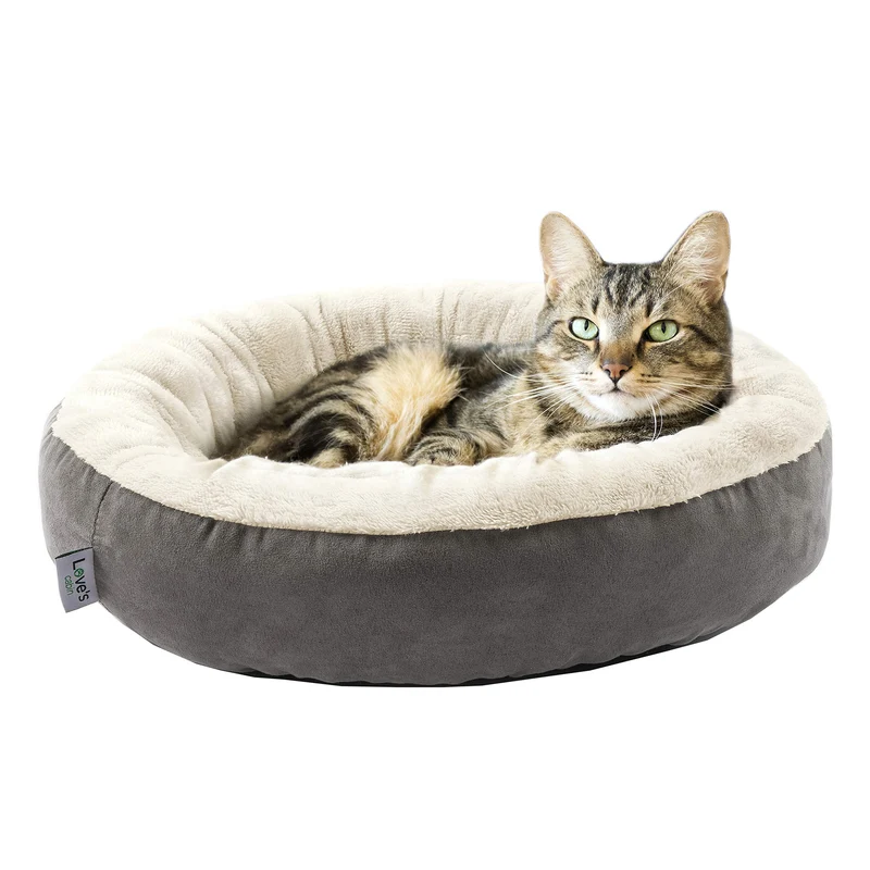 Love's cabin Rundes Katzen- und Hundekissen in Donut-Form, 50,8 cm, Bett für Katzen oder kleine Hund