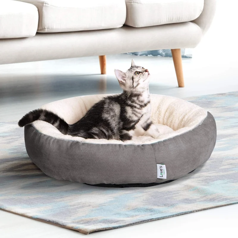Love's cabin Rundes Katzen- und Hundekissen in Donut-Form, 50,8 cm, Bett für Katzen oder kleine Hund